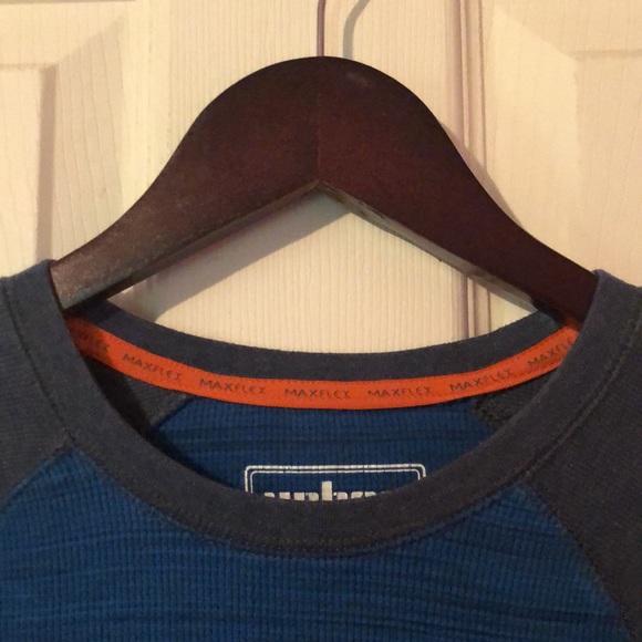 Urban Pipeline Maxflex Blue & Gray Long Sleeve Waffle Knit Shirt Mens Small S - Picture 2 of 15